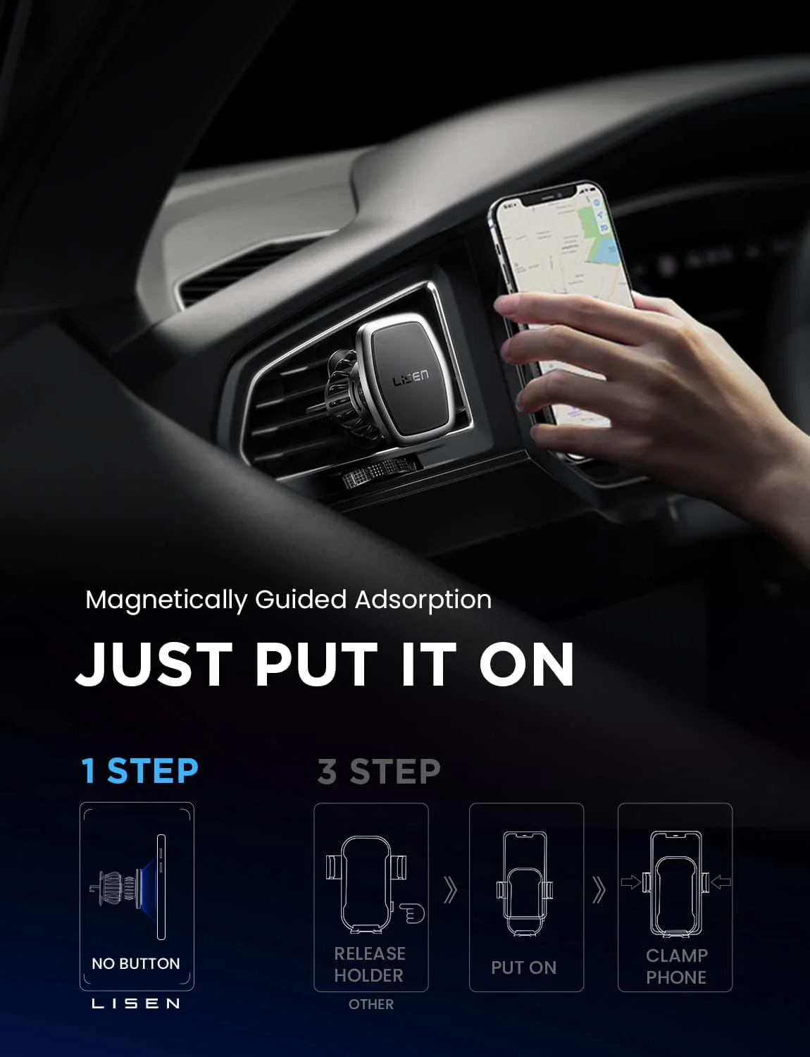 [6 Strong Magnet] LISEN 2 Pack Car Phone Holder - Image 4