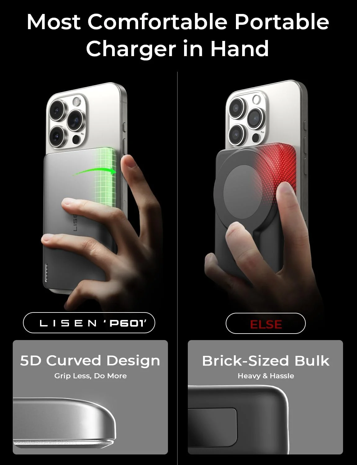 LISEN 0.5‘’ Ultra Slim MagSafe Portable Charger 10000mAh - Image 5