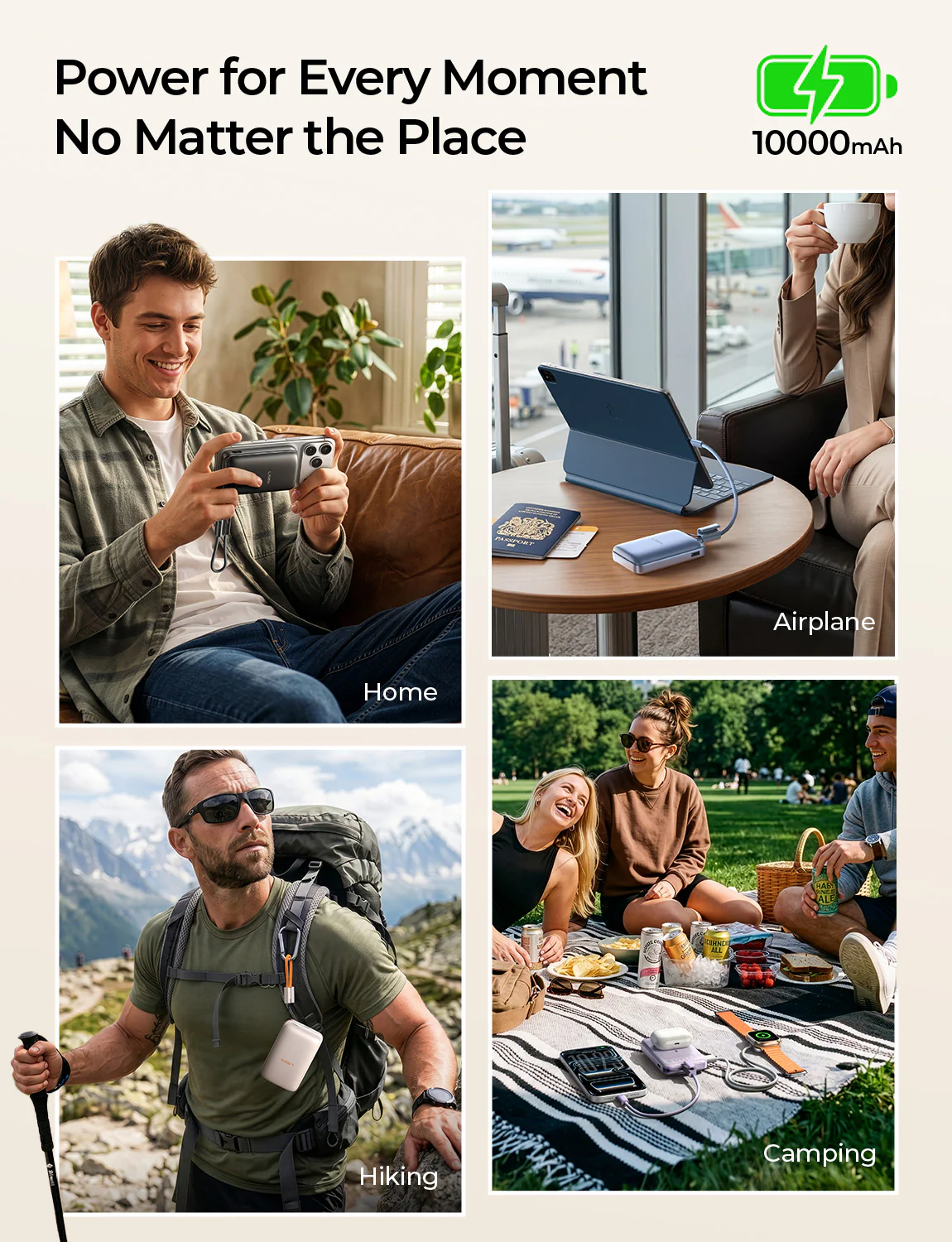 LISEN Qi2.2 25W Power Bank with Built-In USB-C Cable - Image 3