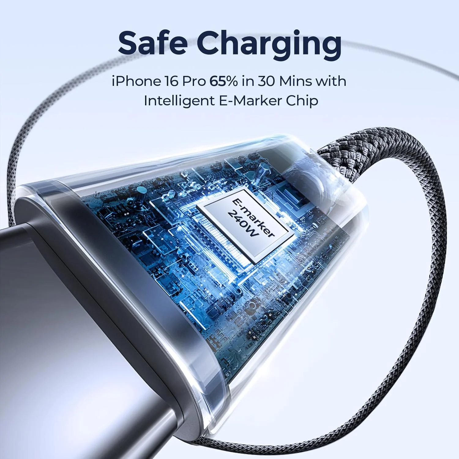 LISEN 2 Pack 240W USB C to USB C Cable 1M Charger Cable Black - Image 4