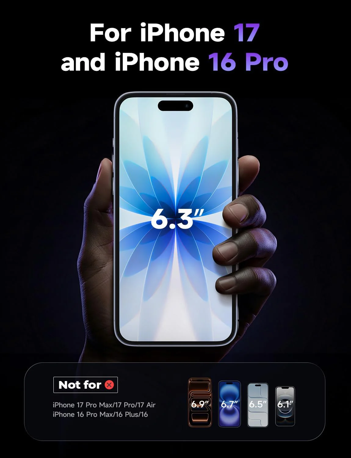 LISEN 2 Pack for iPhone 17 / iPhone 16 Pro Screen Protector - Image 2