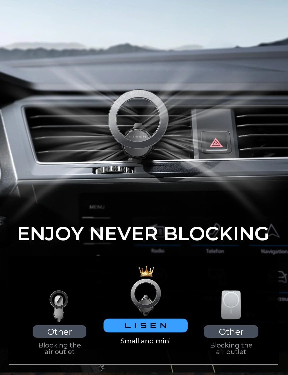 LISEN 2 Pack MagSafe Car Mount Air Vent Phone Holder - Image 5