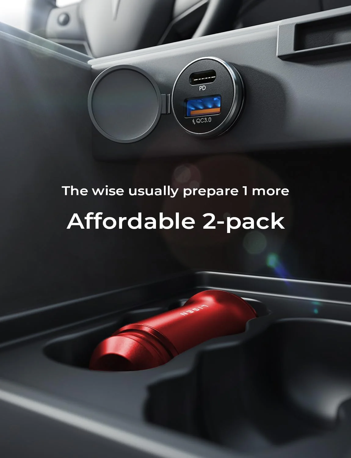 LISEN 2-Pack USB C Car Charger Adapter Fast Charge - Image 5