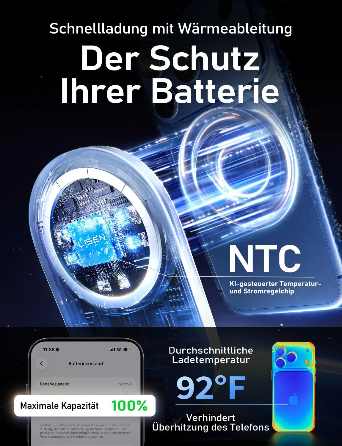 LISEN 3 in 1 MagSafe Ladestation Apple - Image 3