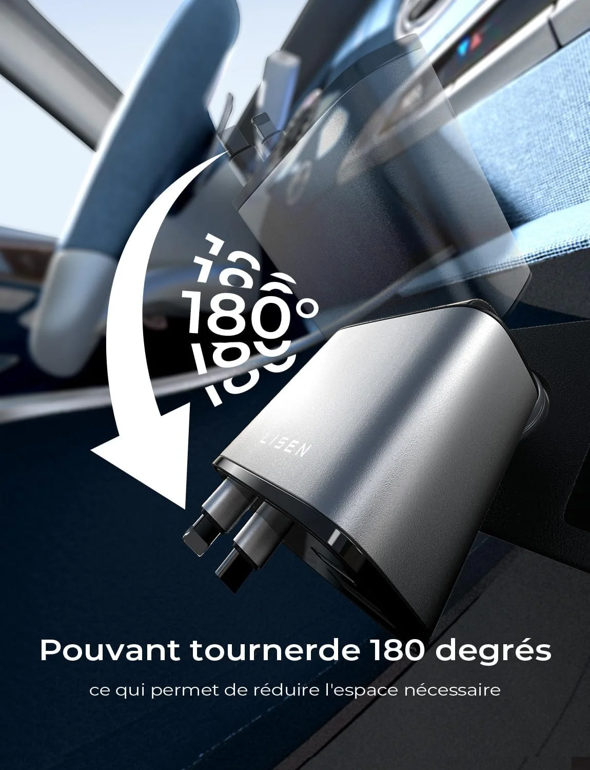 LISEN 4 in 1 Retractable USB C Car Charger 69W - Image 5