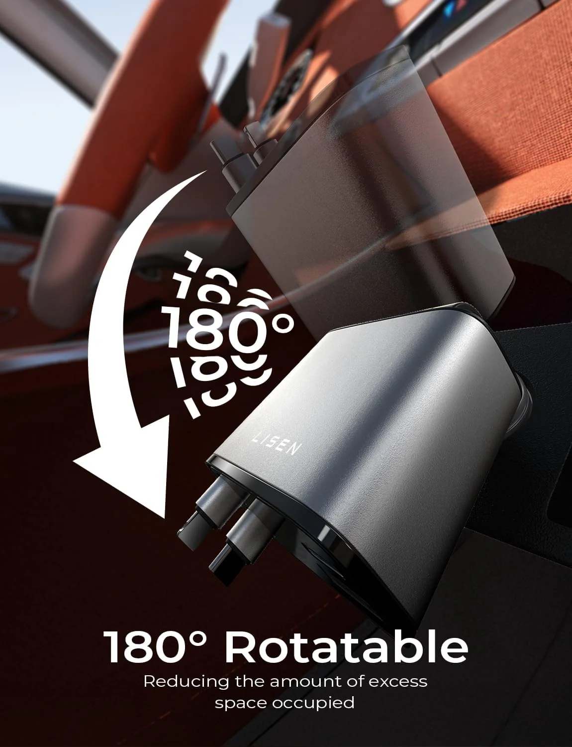 LISEN 84W Retractable Car Charger USB C Cigarette - Image 9