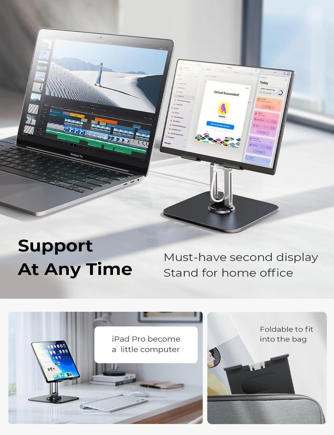 LISEN Adjustable Rotating Tablet Stand for Desk - Image 4