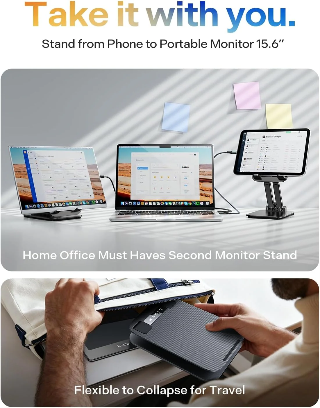 LISEN Adjustable Tablet Stand Holder for Desk - Image 4