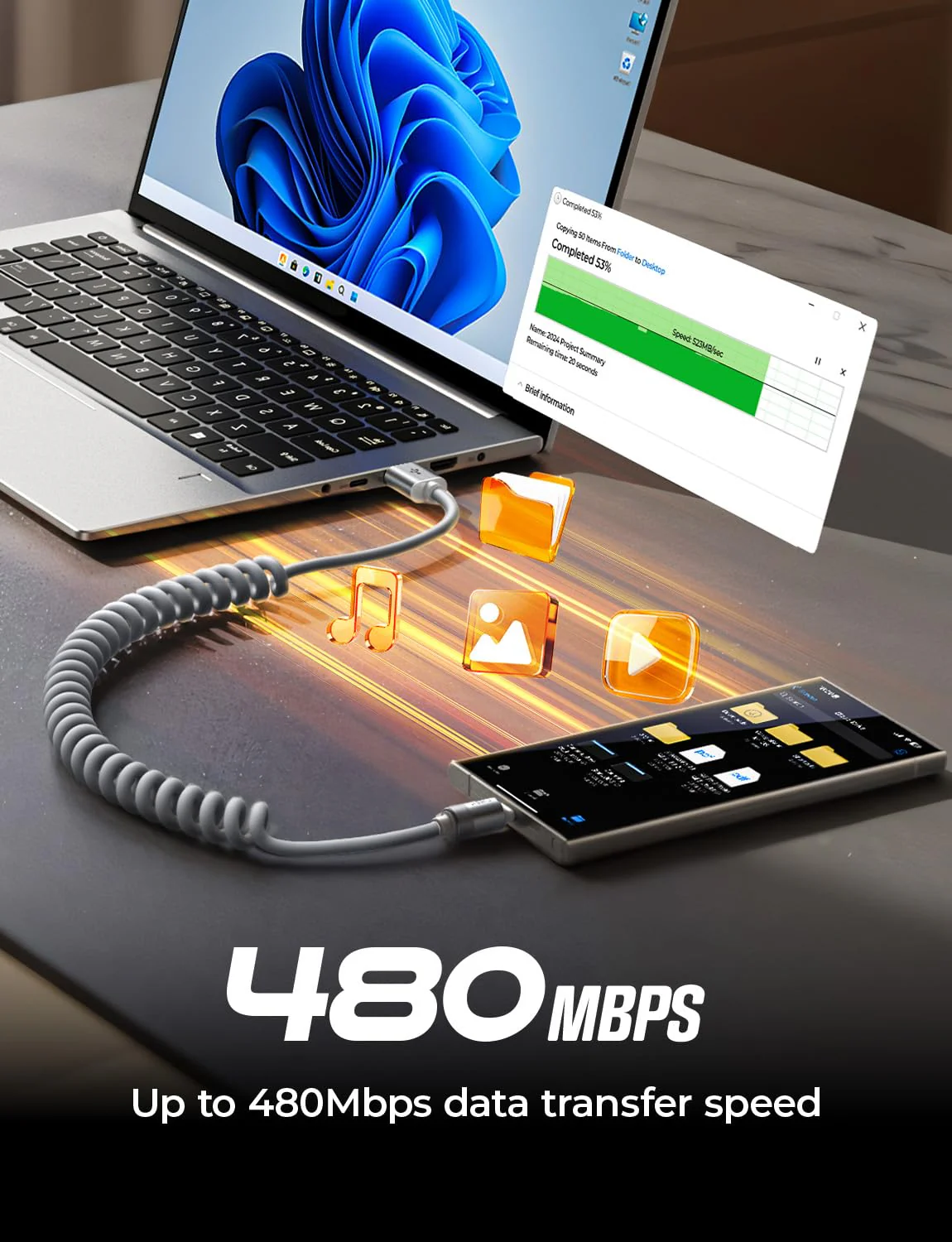 LISEN Coiled USB C Cable - Image 7