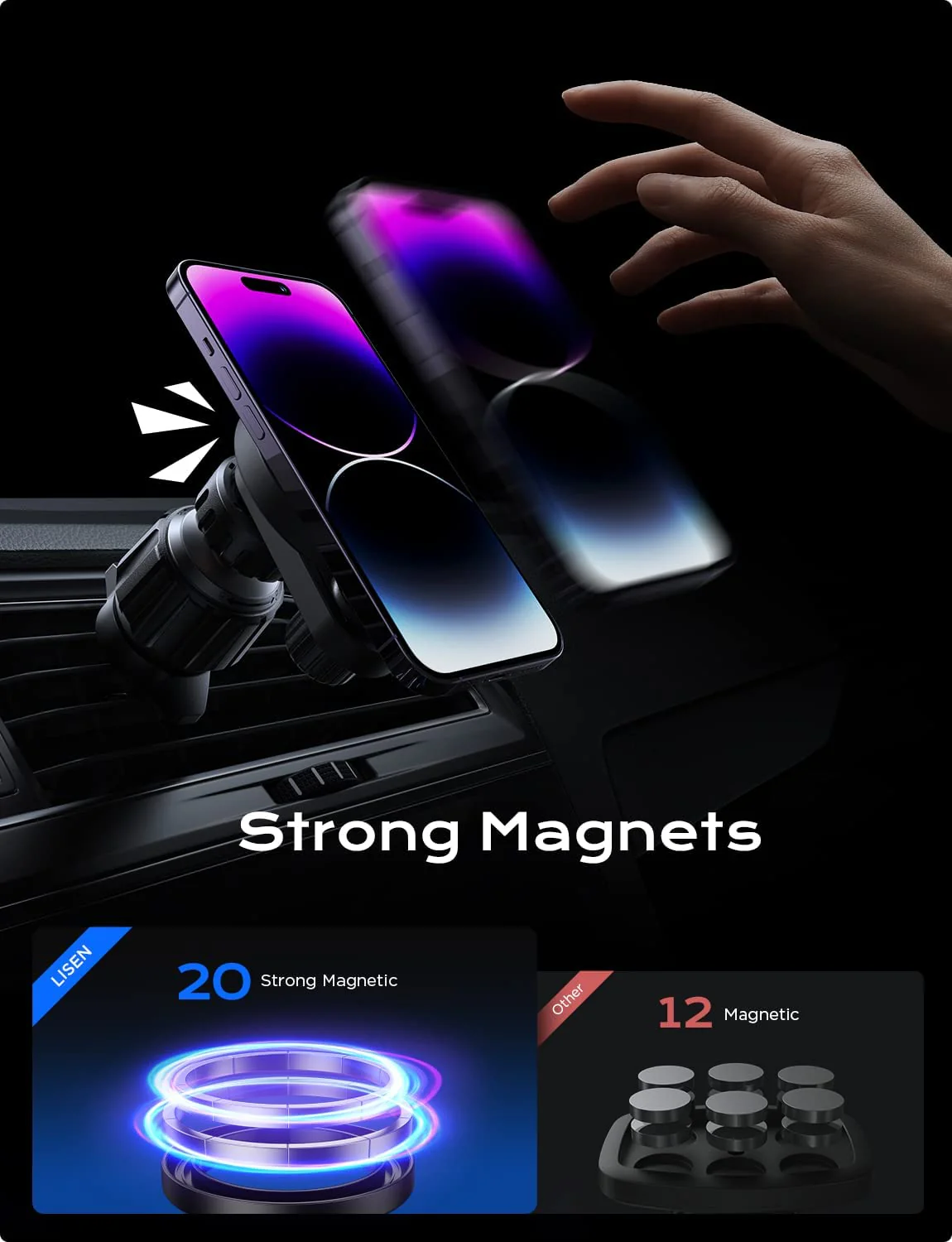 Lisen MagSafe Car Mount for iPhone - Image 5