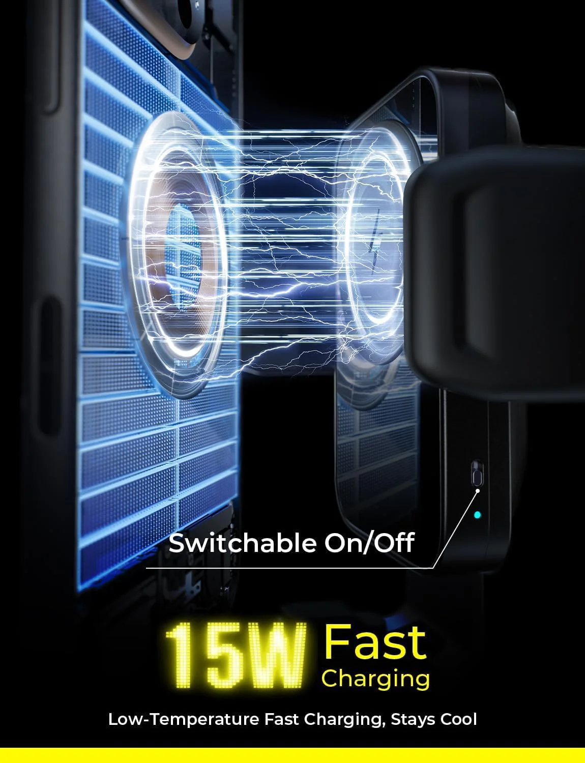 LISEN For Android [15W Pro] Mobile Phone Holder Car with Charging Function - Image 2