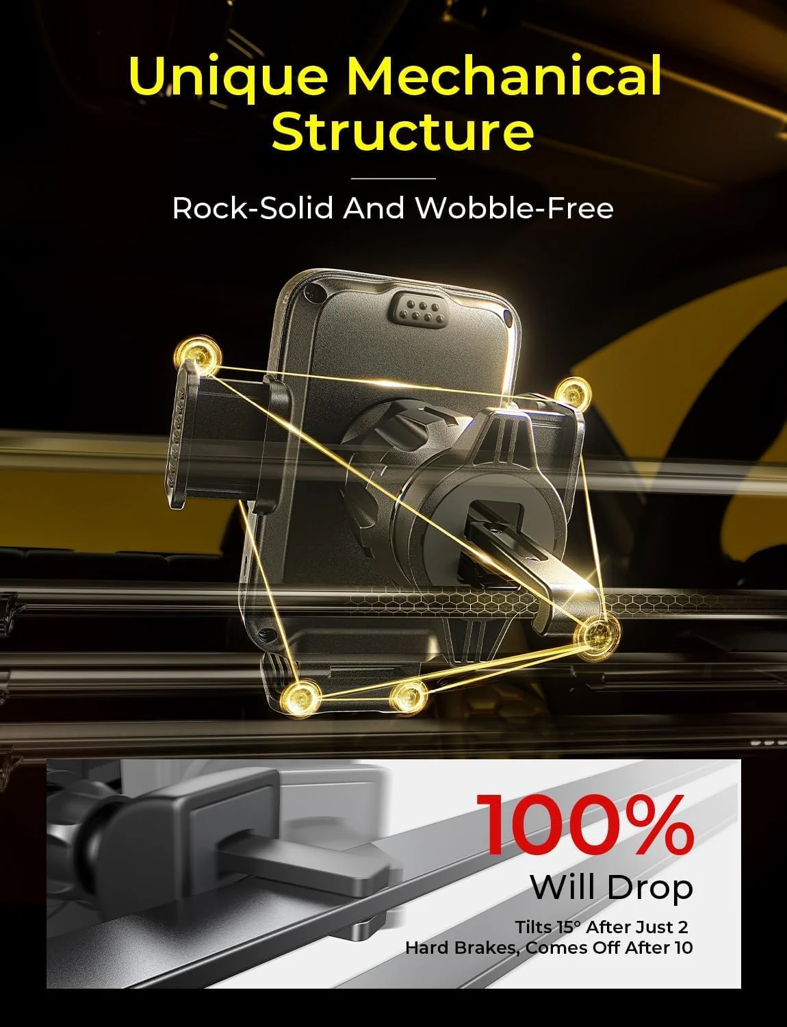 LISEN For Android [15W Pro] Mobile Phone Holder Car with Charging Function - Image 3