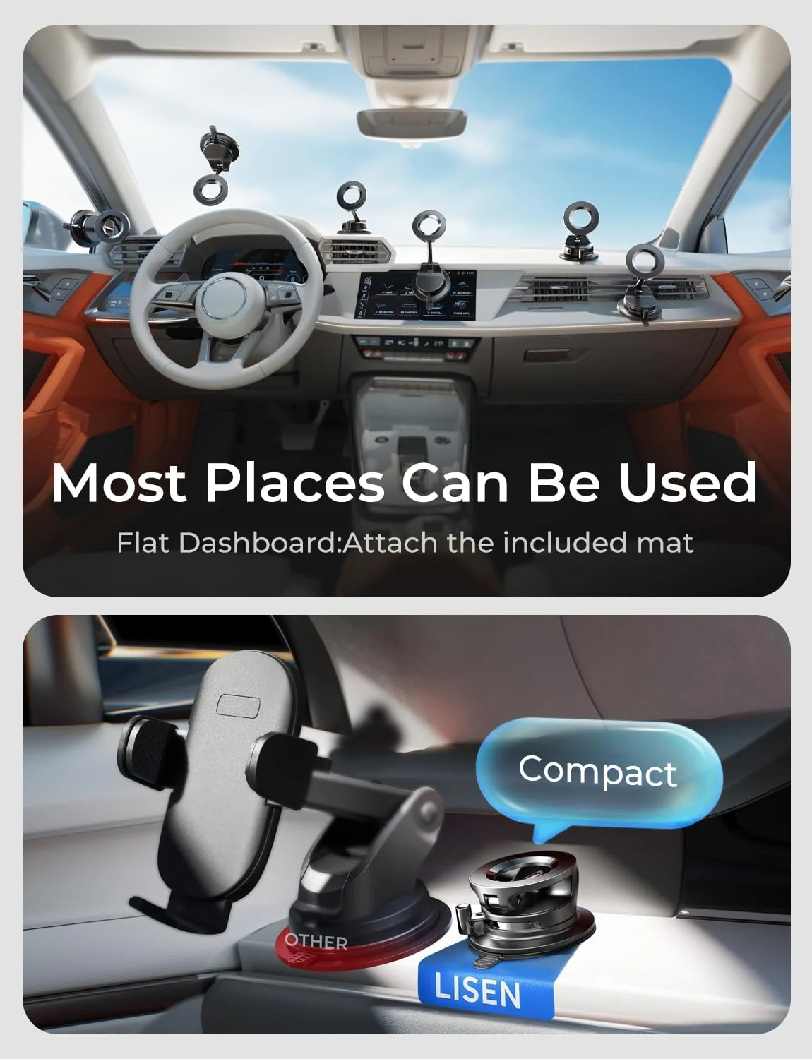 LISEN for Magsafe Car Mount, Magnetic Phone Holders for Your Car - Image 3
