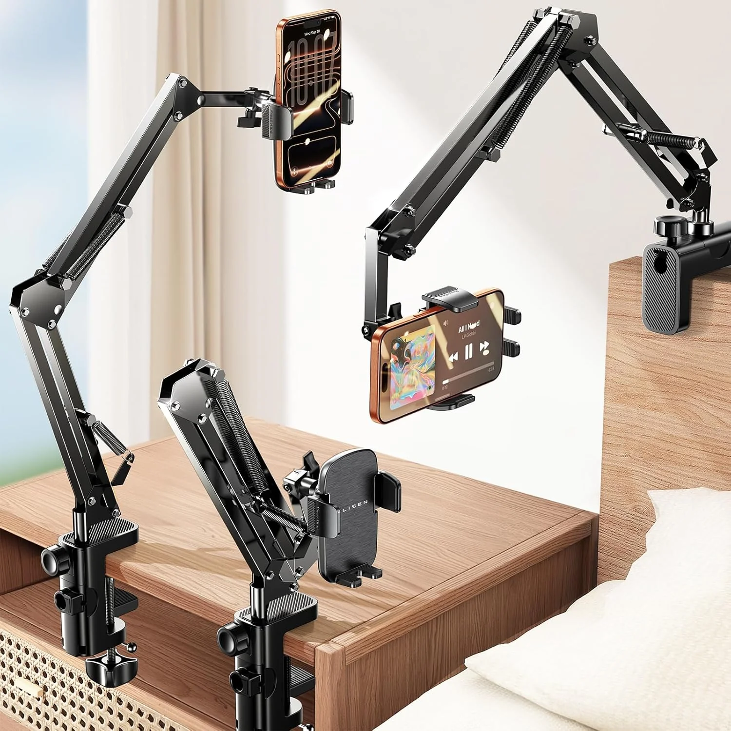 LISEN Gooseneck Phone Holder for Bed Desk