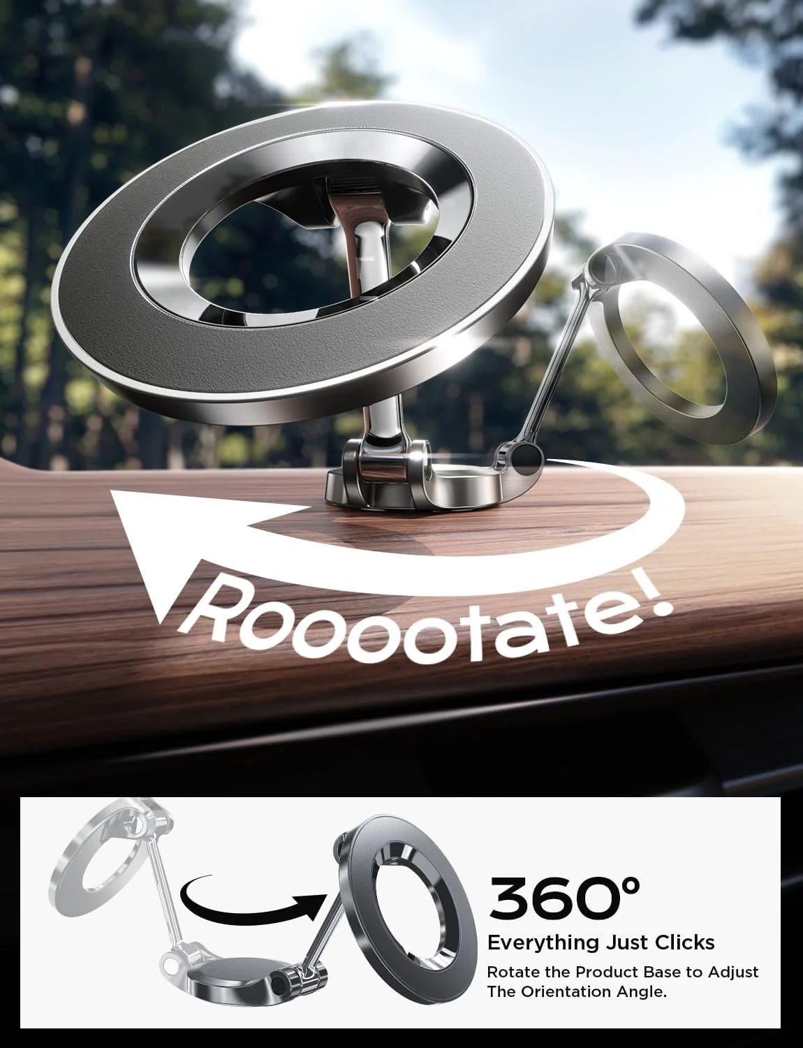 LISEN Mini Magnetic Dashboard MagSafe Car Mount - Image 6