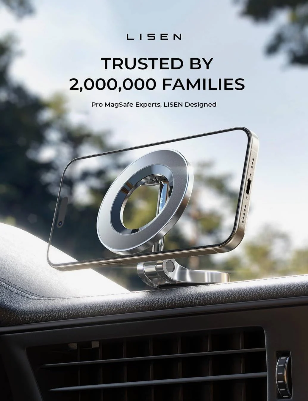 LISEN Mini Magnetic Dashboard MagSafe Car Mount - Image 8