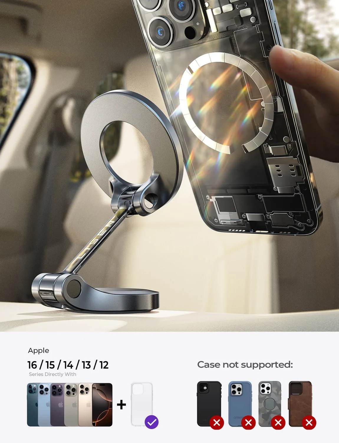 LISEN Mini Magnetic Dashboard MagSafe Car Mount - Image 9