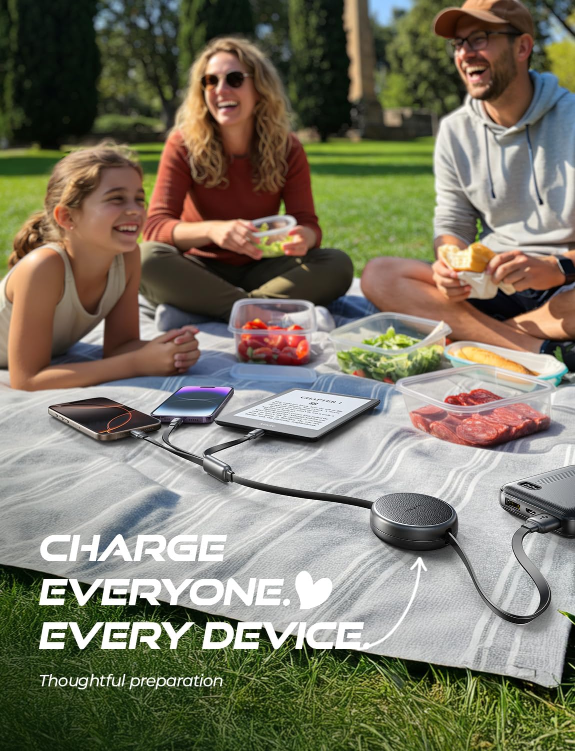 LISEN Multi Charger Cable, Retractable 3 in 1 Charger Lighting - Image 7