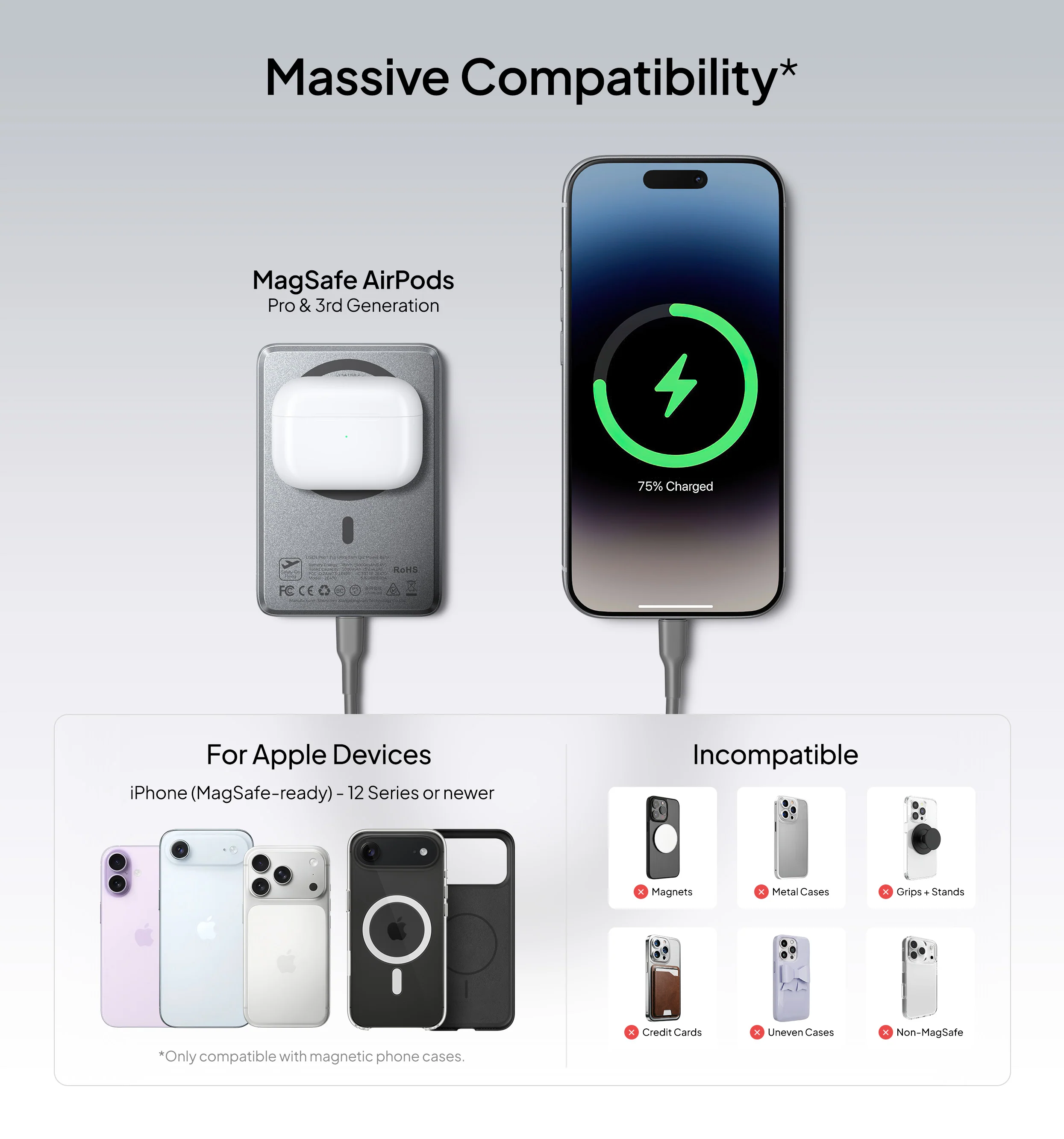 LISEN Qi2 15W Ultra Slim MagSafe Battery Pack - Image 6