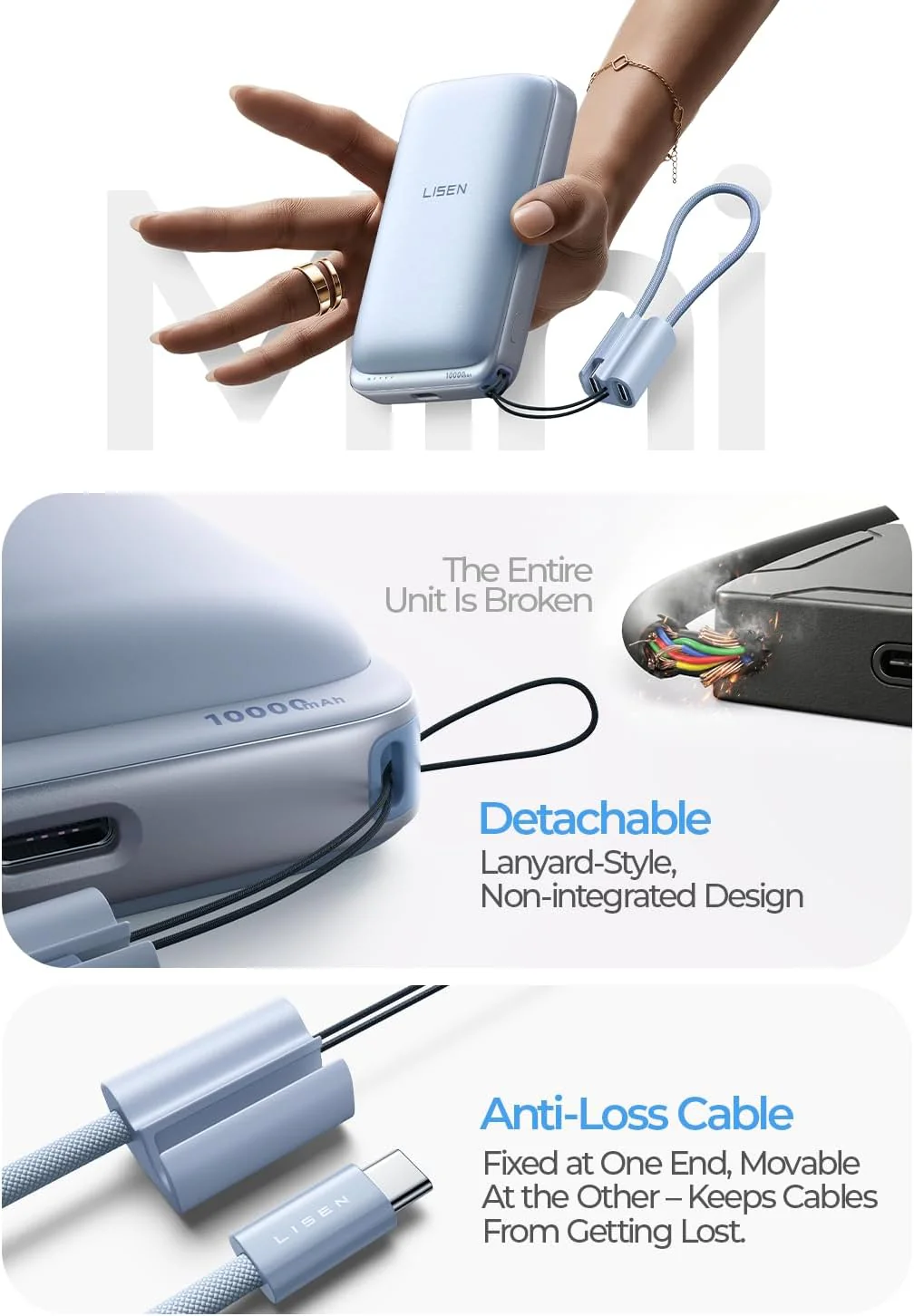 LISEN Qi2.2 25W for Magsafe Power Bank (Blue) - Image 5