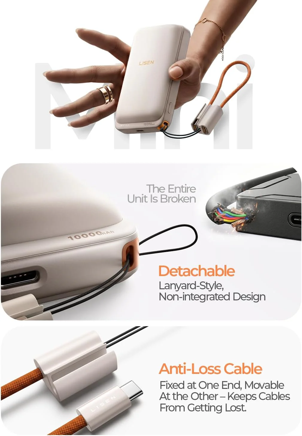 LISEN Qi2.2 25W for Magsafe Power Bank(Khaki) - Image 5