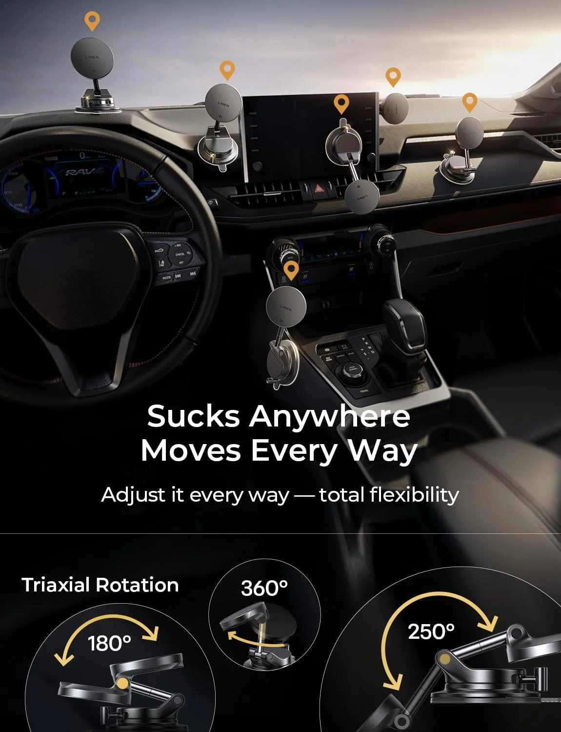 LISEN Qi2.2 25W Magsafe Car Mount Charger - Image 3