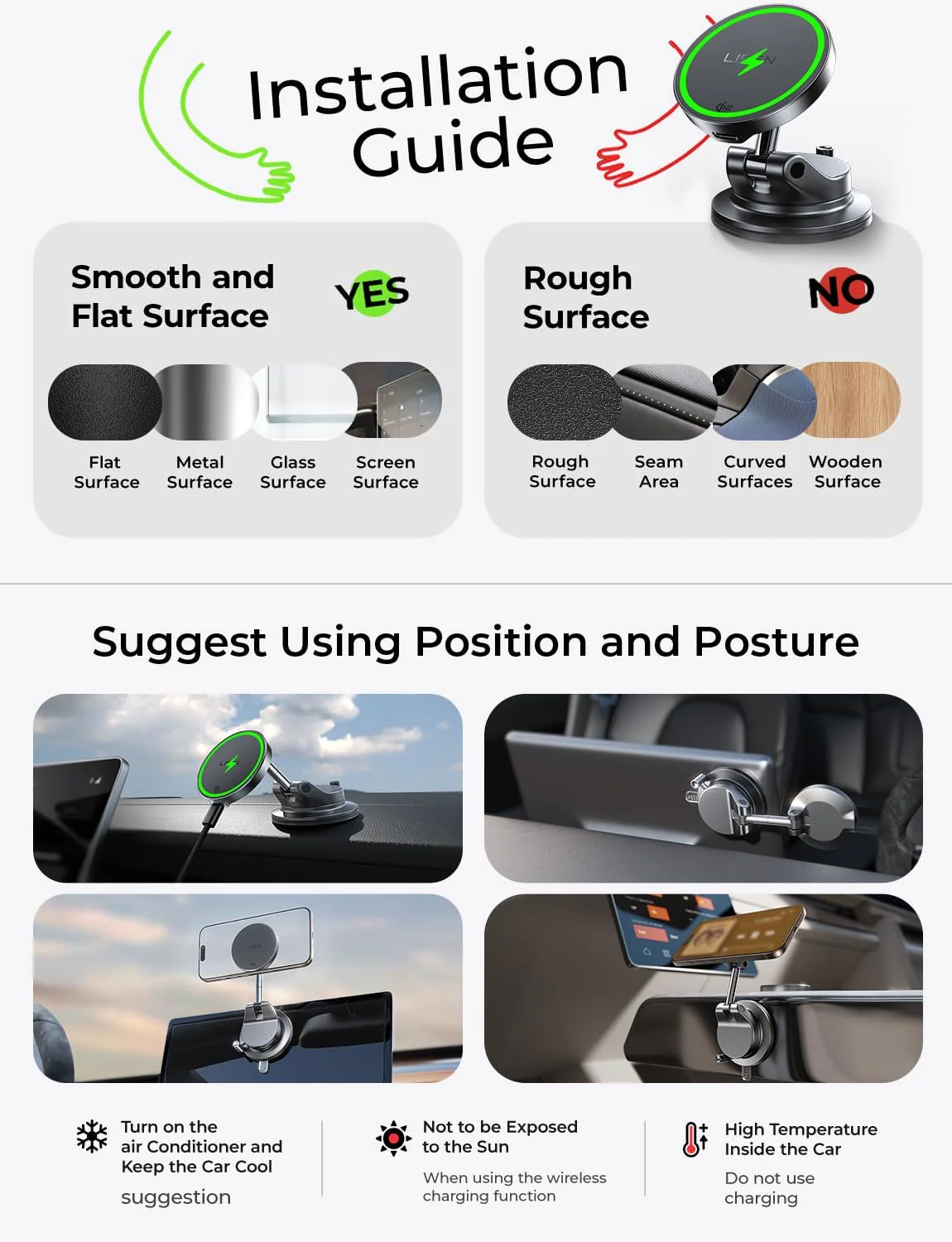 LISEN Qi2.2 25W Magsafe Car Mount Charger - Image 7