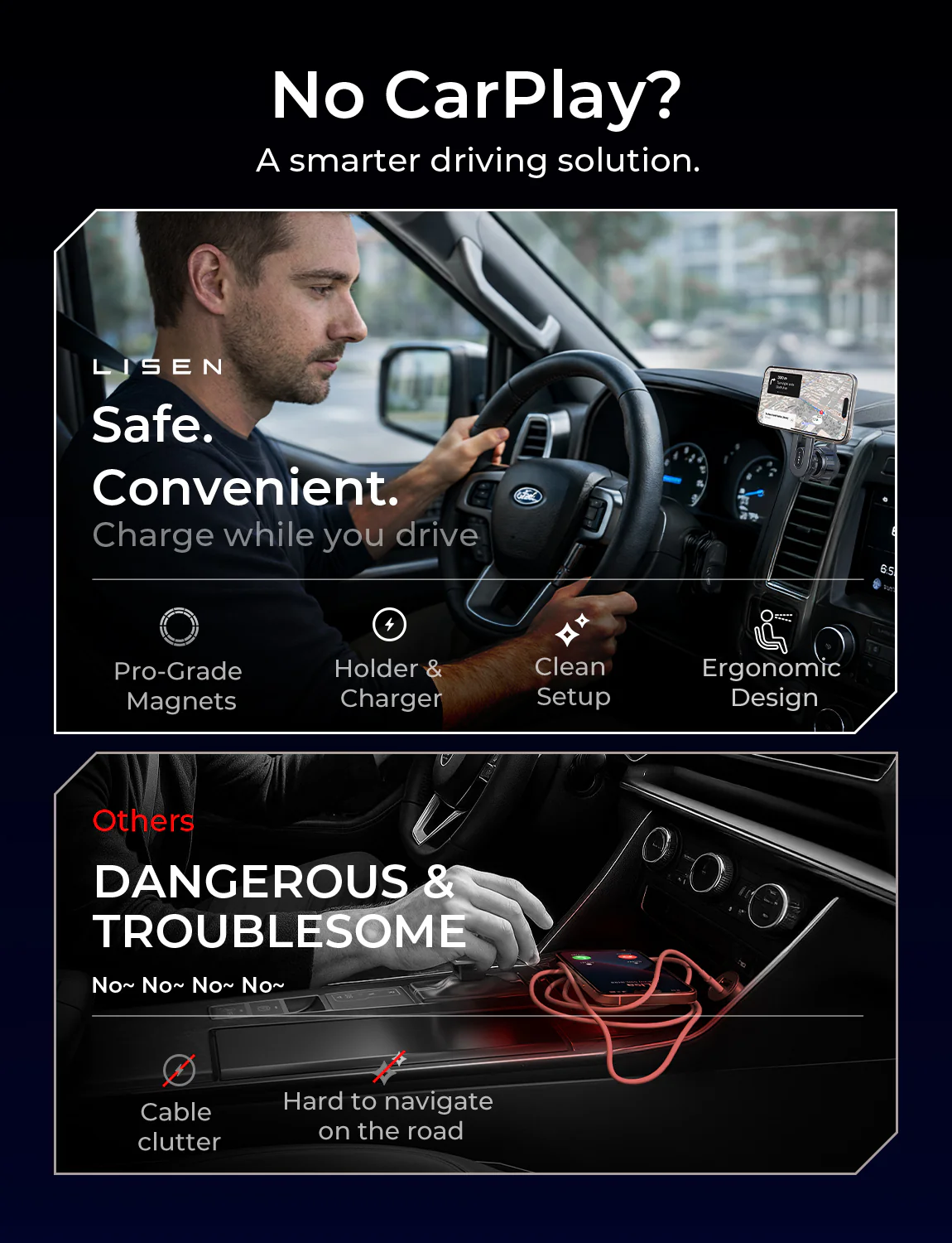 LISEN Qi2.2 25W MagSafe Car Mount Charger - Image 10