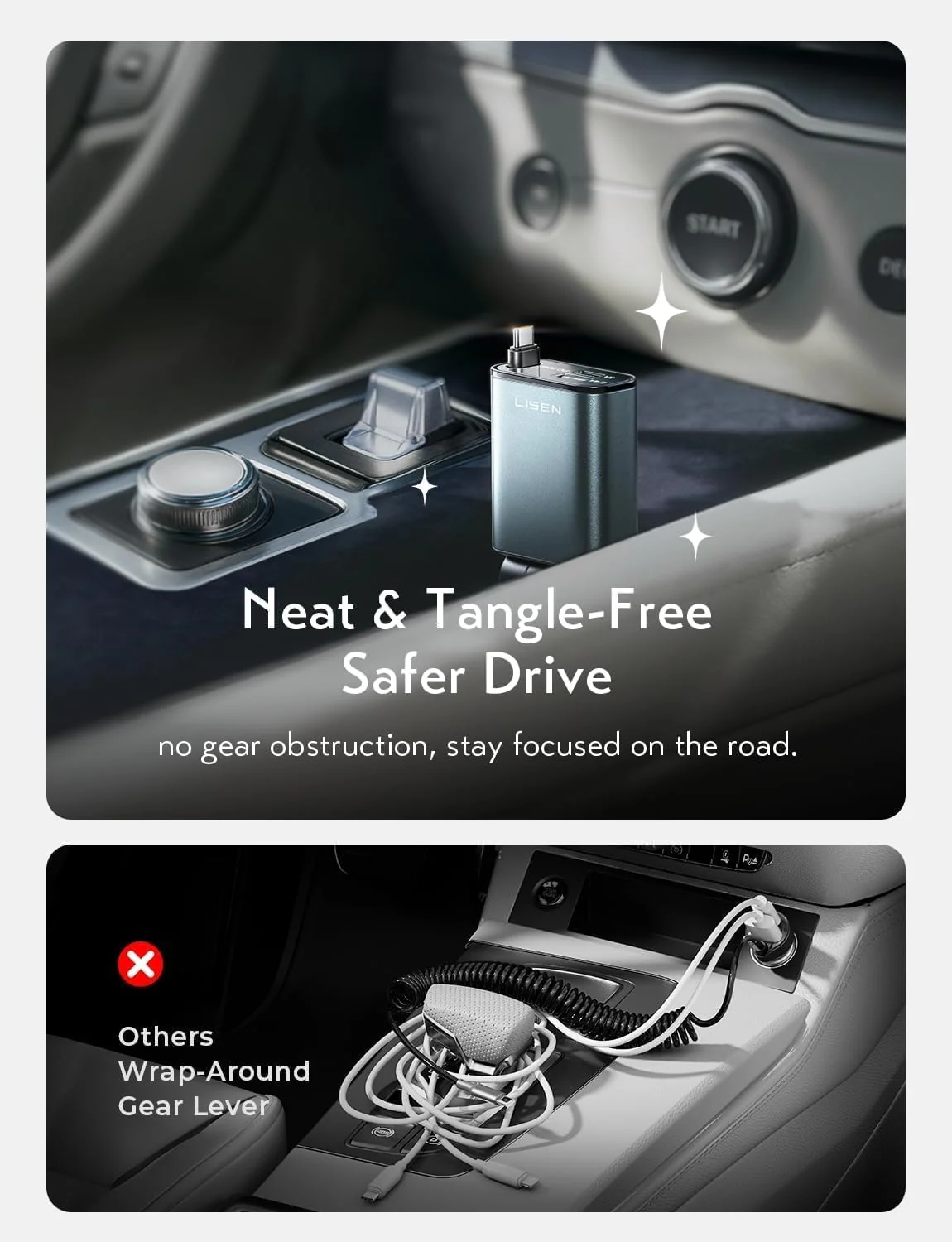 LISEN Car Charger USB C Fast Charge, - Image 5