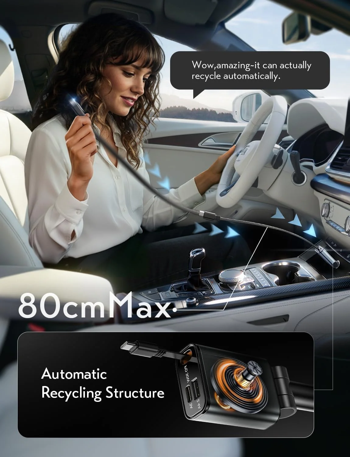 LISEN Car Charger USB C Fast Charge, - Image 7