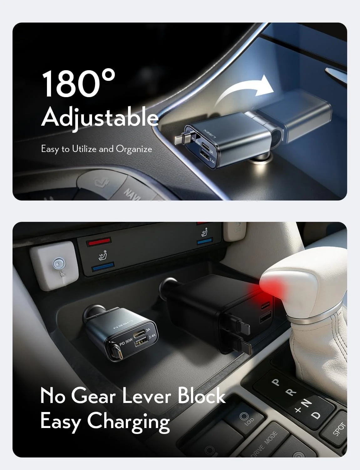 LISEN Car Charger USB C Fast Charge, - Image 9