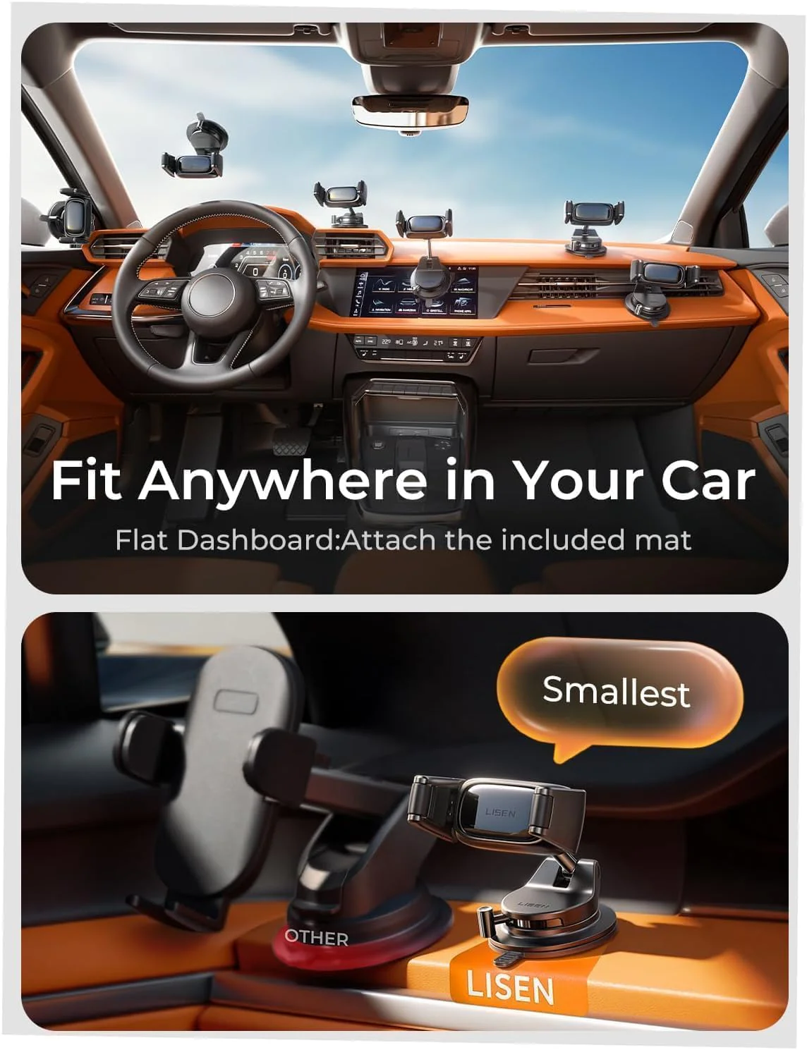 LISEN Auto-Adjust Suction Car Mount - Image 3