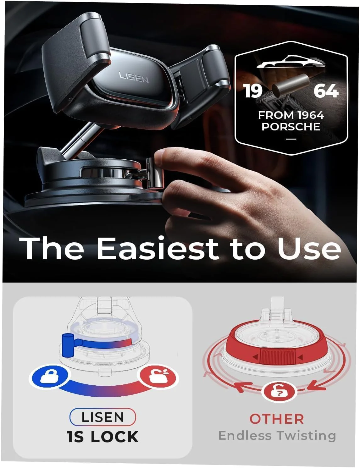 LISEN Auto-Adjust Suction Car Mount - Image 4