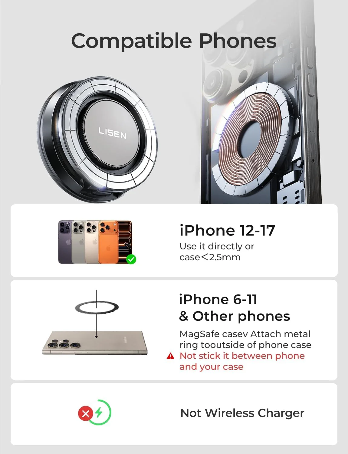 LISEN Metal Car Phone Holder - Image 8
