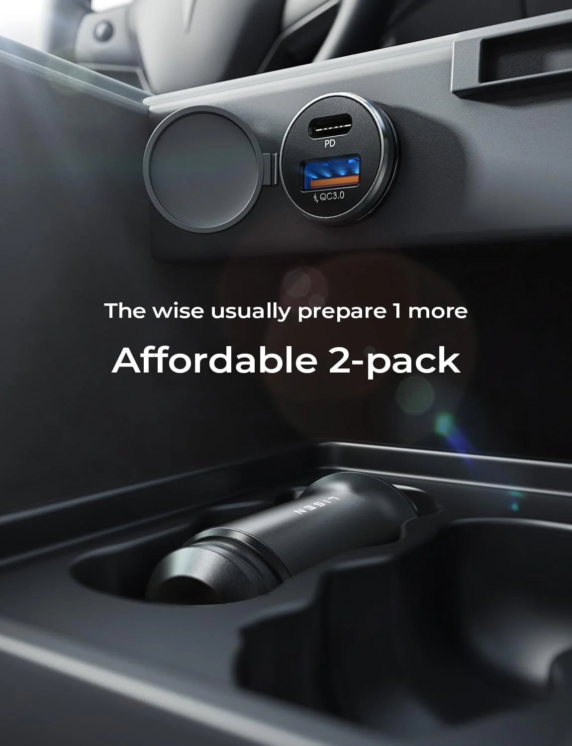 LISEN USB C Car Charger Adapter [2 Pack] [Mini & Metal] - Image 5