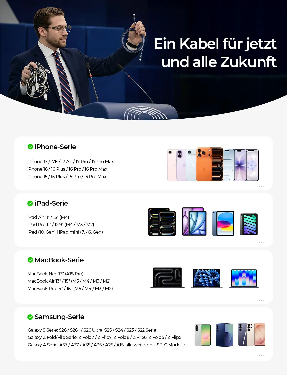 LISEN USB C Kabel 2M 240W Ladekabel USB C 2 Stück - Image 5