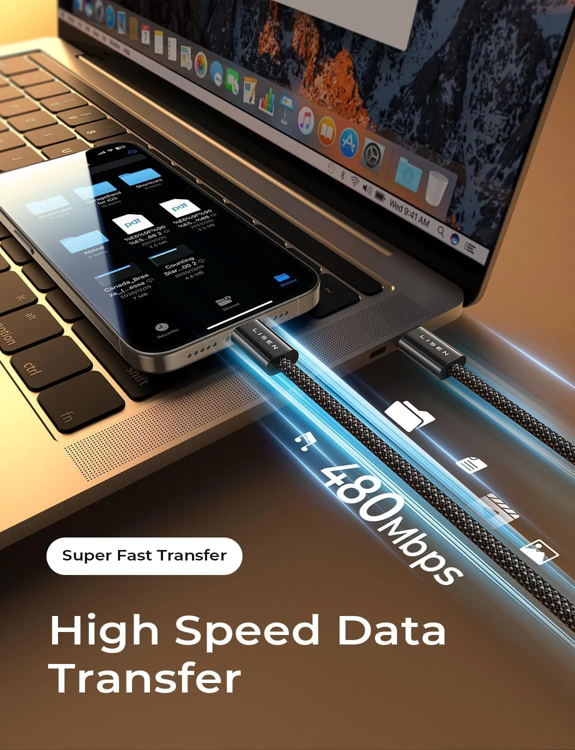 LISEN USB C to USB C Cable 60W - Image 6