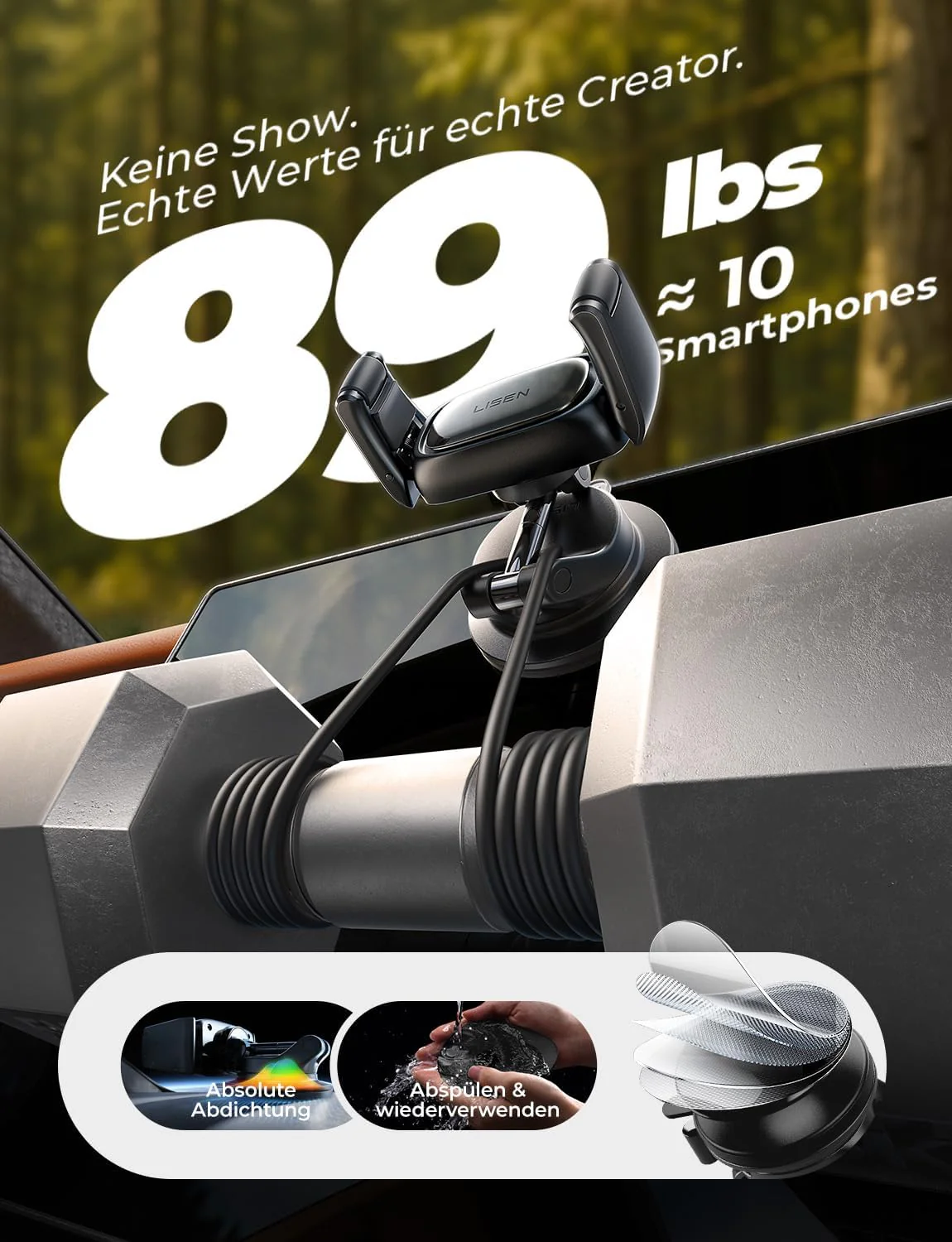 LISEN Vacuum Mobile Phone Holder Car - Image 2
